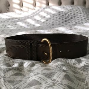 BOGO! Linea Pelle Olive Brown Leather Waist Belt